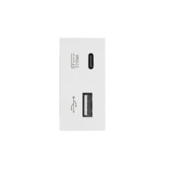 Cargador USB / Tipo C Muro + 2 Enchufes 10A 250V,  Linea Crystal 1