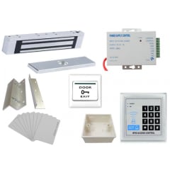 Control de Acceso con cerradura 280 Kilos con soporte L / Z, mas Botón EXIT (Fuente poder 3A) Kit 6 1