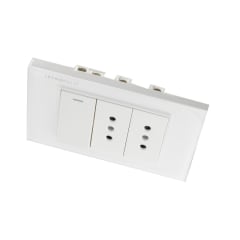 1 Interruptor 9/12 + 2 Enchufes 10A 250V, Linea Crystal 12