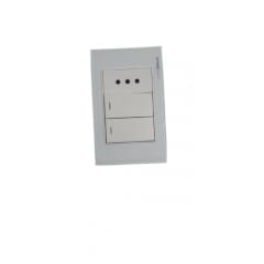 Tomacorriente 10A Simple + Interruptor 9/12 Doble Crystal White 4
