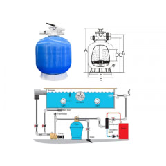 Filtro de Arena Montaje superior T550 mm de diámetro 12.000 Lts 12m3/H 3