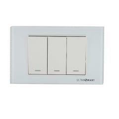 Interruptor Conmutador 9/24 Triple Crystal White 8