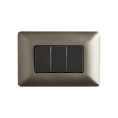 Interruptor Triple 9/32 10A STANFORD Café 0