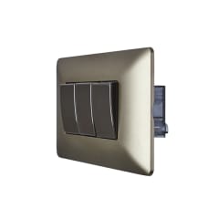 Interruptor Triple 9/32 10A STANFORD Café 2