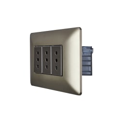 Tomacorriente Triple 10A STANFORD Café 2