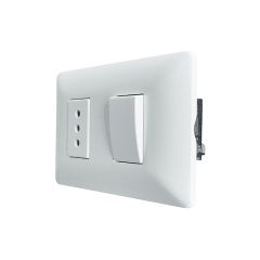 Interruptor Simple 9/12 + Tomacorriente Simple 10A STANFORD 2