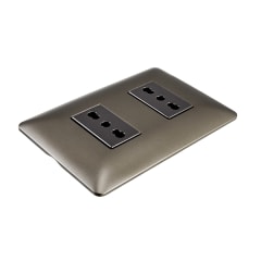 Tomacorriente Doble Bipaso 10/16A STANFORD Café 4