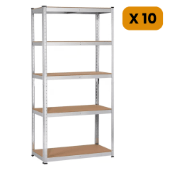 Pack 10 Repisas Metálicas 180x90x40 2