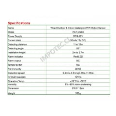Sensor De Movimiento Exterior Antimascotas Doble Pir Cableado 4