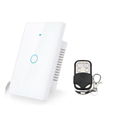 Interruptor Eléctrico Touch Crystal 1 Canal Blanco + Control Remoto 0