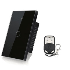 Interruptor Eléctrico Touch Crystal 1 Canal Negro + Control Remoto 0