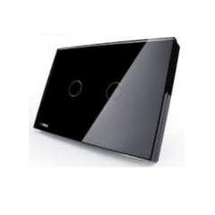 Interruptor Eléctrico Touch Crystal 2 Canales Negro + Control Remoto 2