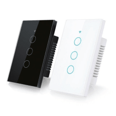Interruptor Eléctrico Touch Crystal 3 Canales Negro + Control Remoto 2