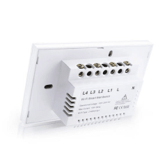 Interruptor Eléctrico Touch Crystal 3 Canales Blanco + Control Remoto 3