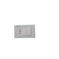 Tomacorriente 10A Simple + Interruptor 9/12 Doble Crystal White 3