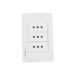 Tomacorriente Muro 3 Módulos Línea Crystal 7