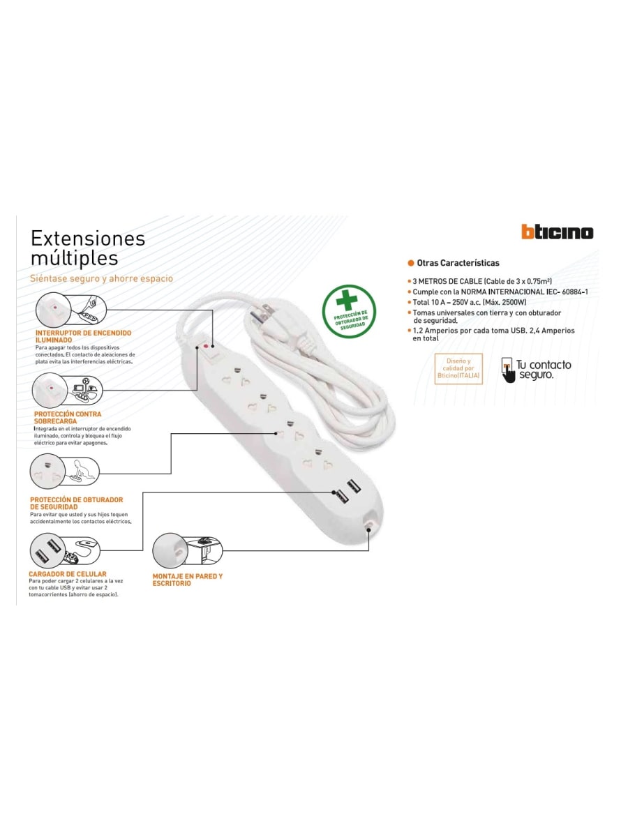 Extensión bticino +   USB2