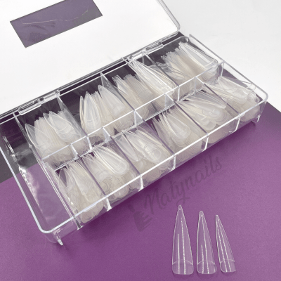 TIPS STILETTO XL TRANSPARENTE CAJA 500 UN C/P2