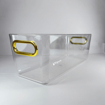Cesta Organizadora Transparente - Dorado3