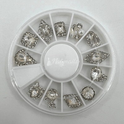 RUEDA GEMAS DE CRISTALES VIDRIO PREMIUM #1 BLANCAS1
