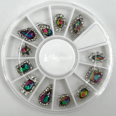 RUEDA GEMAS DE CRISTALES VIDRIO PREMIUM #4 TORNASOL1