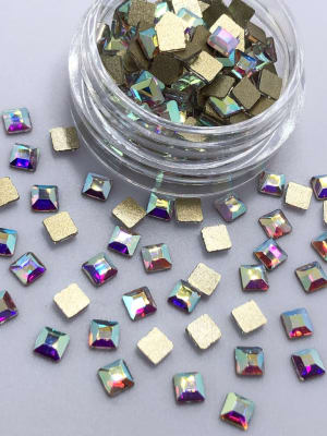 FLAT B. FORMA CUADRADO CRYSTAL AB 3x3mm1