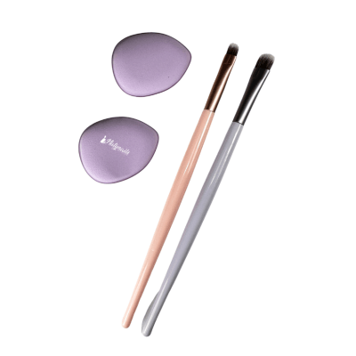 Kit de Brocha + Esponja Maquillaje 4pcs