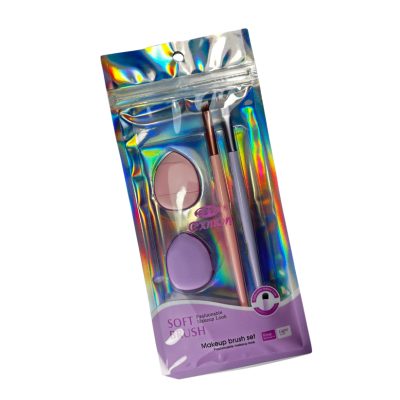 Kit de Brocha + Esponja Maquillaje 4pcs