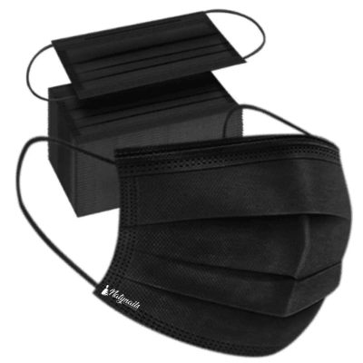 MASCARILLA 3 PLIEGUES NEGRA 50U3