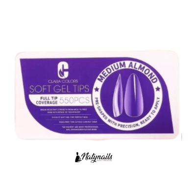 Tips Soft Gel Medium Almond 550pcs Clara Colors1