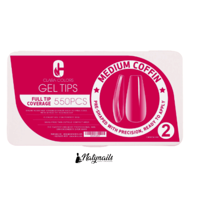 Tips Soft Gel Medium Coffin 550pcs Clara Colors