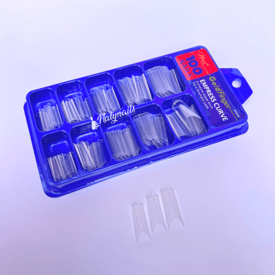 TIPS CUADRADO CURVA C SIN PESTAÑA 100 UN TRANSPARENTE