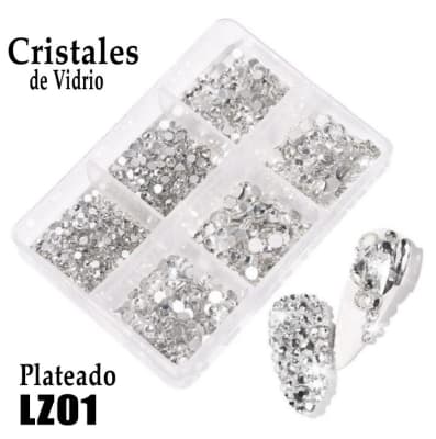 CRISTALES DE VIDRIO EN CAJA LZ01 PLATEADO1