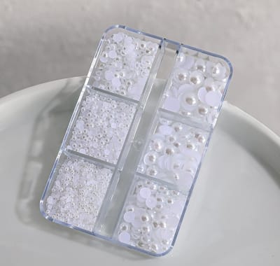 Set de Perlas Planas Blancas x6 Navi