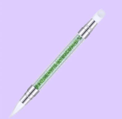 Pincel de Silicona Doble Punta Lila