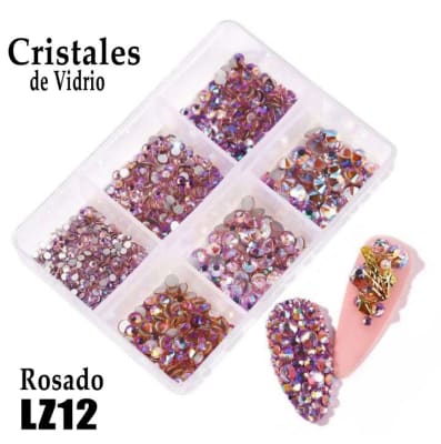 CRISTALES DE VIDRIO EN CAJA LZ12 ROSADO1