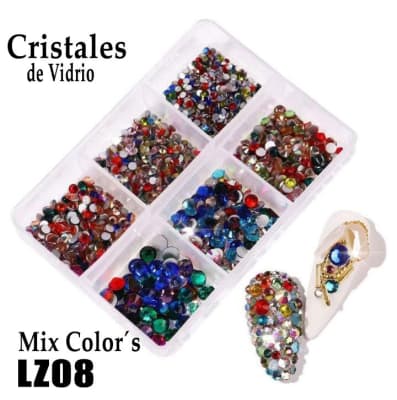 CRISTALES DE VIDRIO EN CAJA LZ08 MIX COLOR1