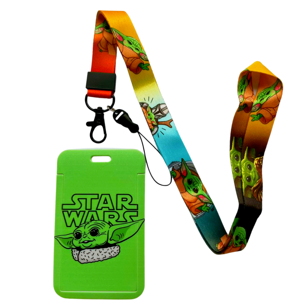 PORTACREDENCIAL + LANYARD BABY YODA STAR WARS Uniformes Sami