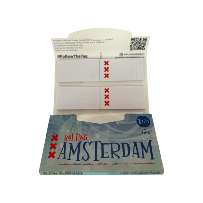 Celulosa Rolling Amsterdam 1 1/4 + Tips 24 Unidades