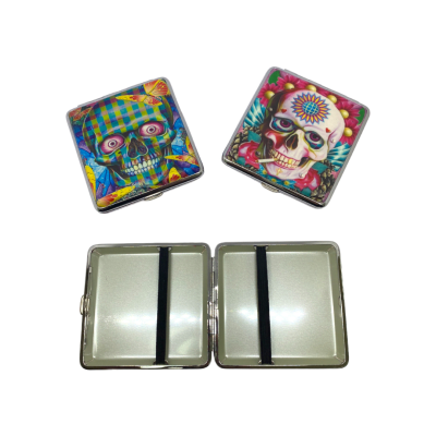 Cigarrera Diseño Calavera 9x10cm