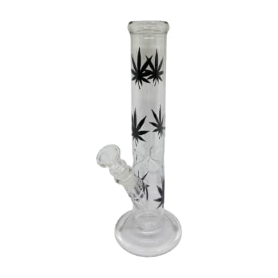Bong J120 Transparente con hojas negras