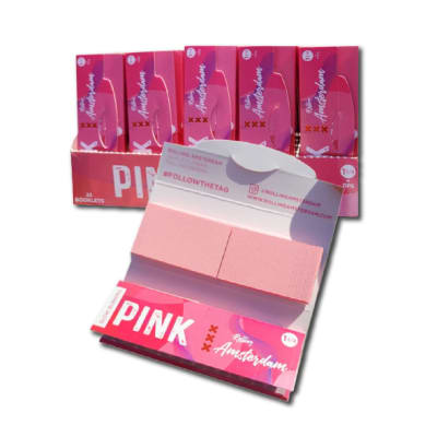 Papelillos Amsterdam PINK + Boquilla 1 1/4 Display 25 unidades