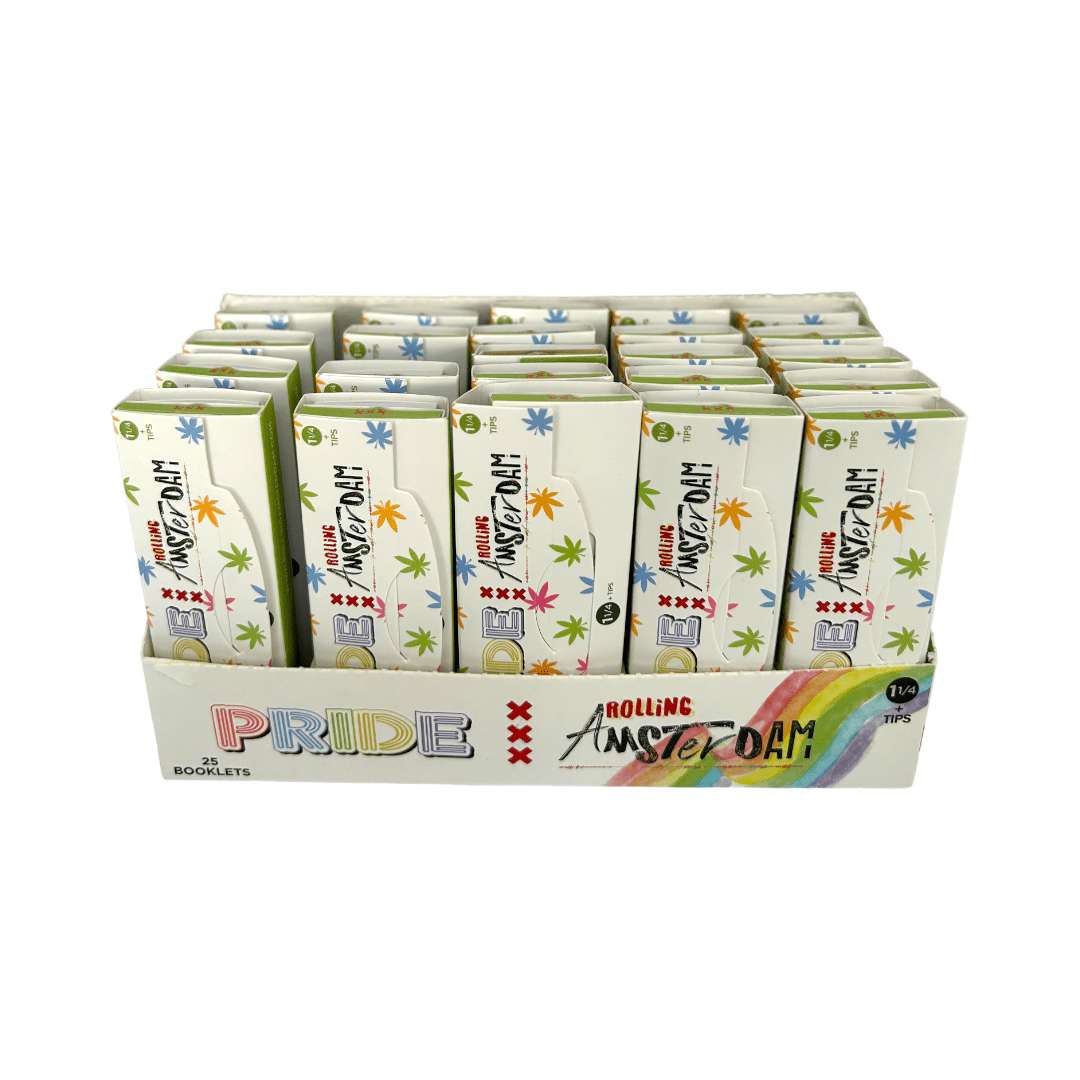 Papelillos Pride Rolling Amsterdam 1 1/4 +Tips 25 Unidades2