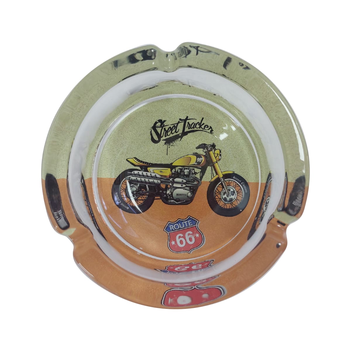 Cenicero Pyrex Redondo Motocicleta 4x10cm4