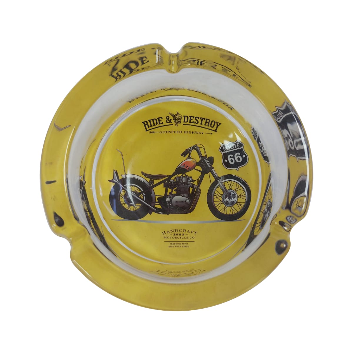 Cenicero Pyrex Redondo Motocicleta 4x10cm5