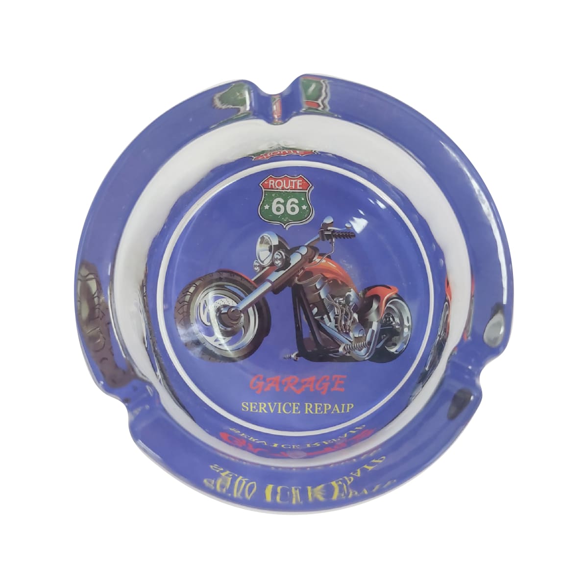 Cenicero Pyrex Redondo Motocicleta 4x10cm6