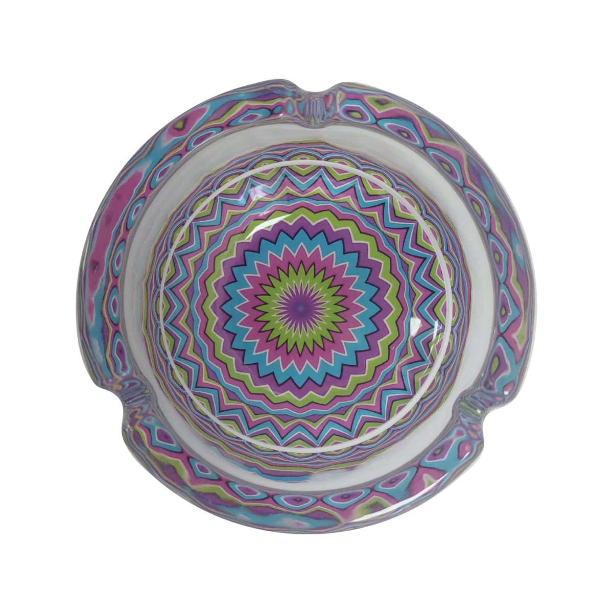 Cenicero Pyrex Redondo Psicodelico 4x10cm3