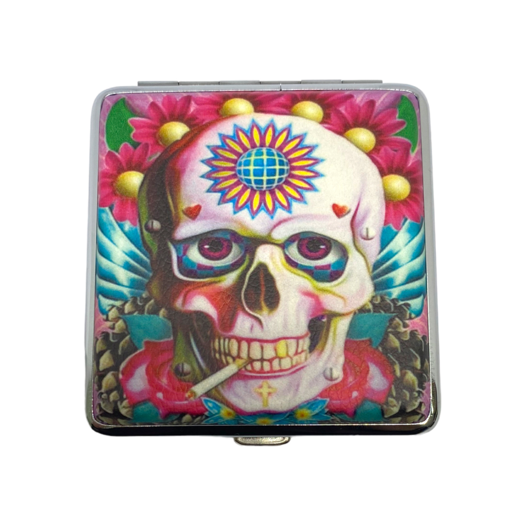 Cigarrera Diseño Calavera 9x10cm3