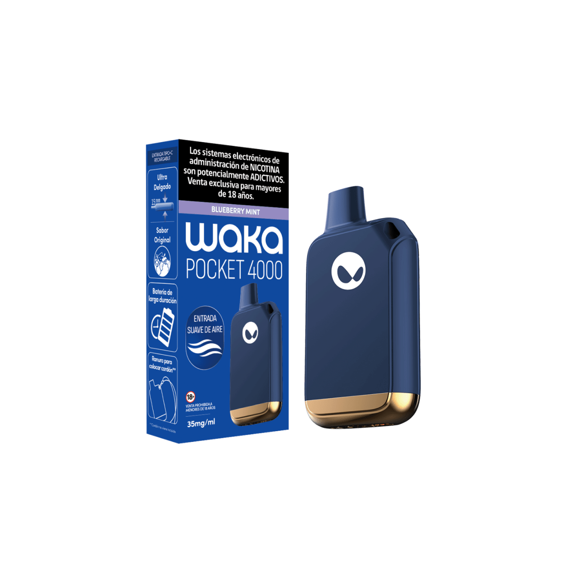 Vaporizador Waka Pocket 4000 Puff 3.5%2