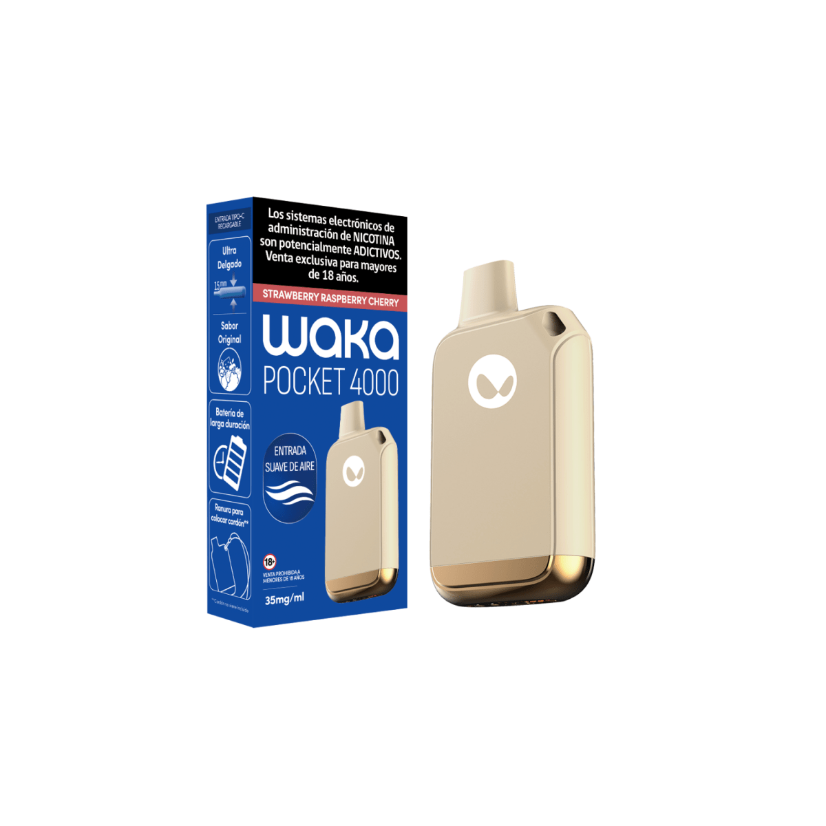 Vaporizador Waka Pocket 4000 Puff 3.5% 0